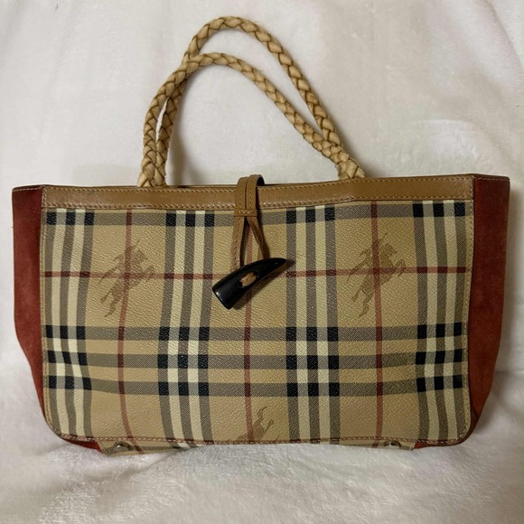 Burberry Beige and Brown Plaid Shoulder Bag - Picture 1 of 8